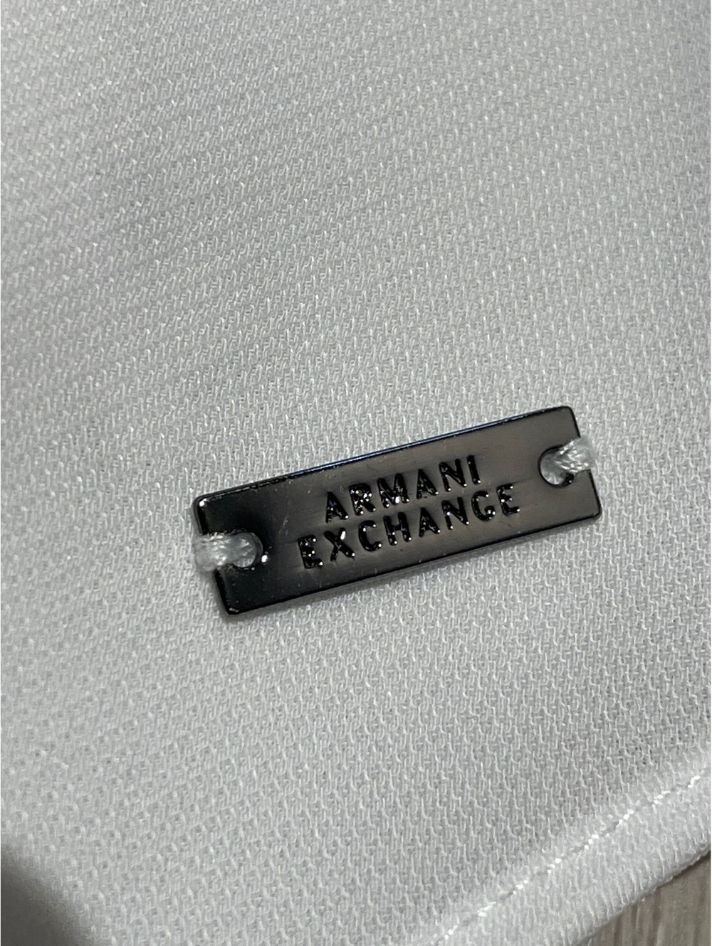Armani Exchange White Sleeveless Tank Top with Black Strap Detail - Picture 9 of 14